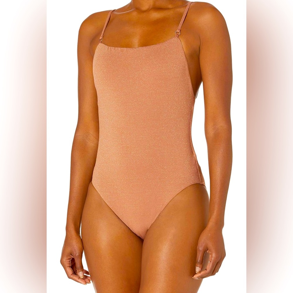 NWT Seafolly Women’s Square Neck Maillot One Pc Swimsuit US Size 4 Color Bronze